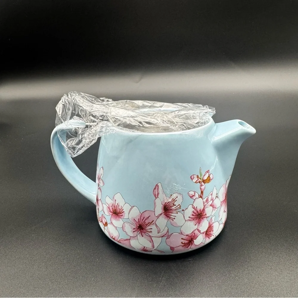 Alfred Cherry Blossom Teapot Ceramic Stainless Steel 20 oz Limited Edition